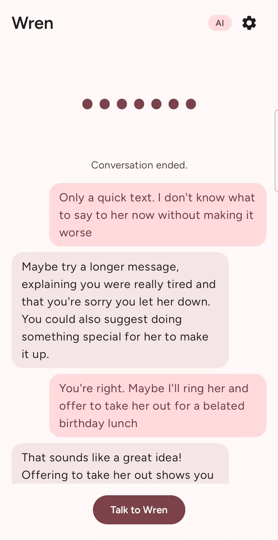 Megan doesn't know what to say to her best friend after cancelling on her birthday dinner. Darcy suggests a proper apology, and Megan decides to ring her and offer a belated birthday lunch.